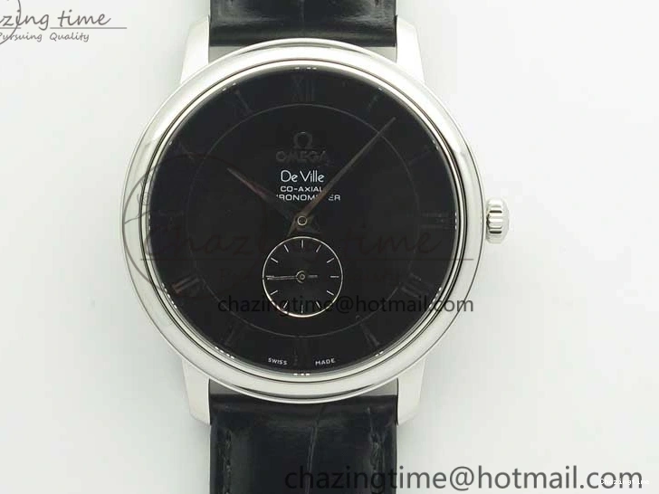 0413 De Ville Prestige Small Second TWF 1:1 Best Edition Black Dial on Black Leather Strap MIYOTA Resilient 8037